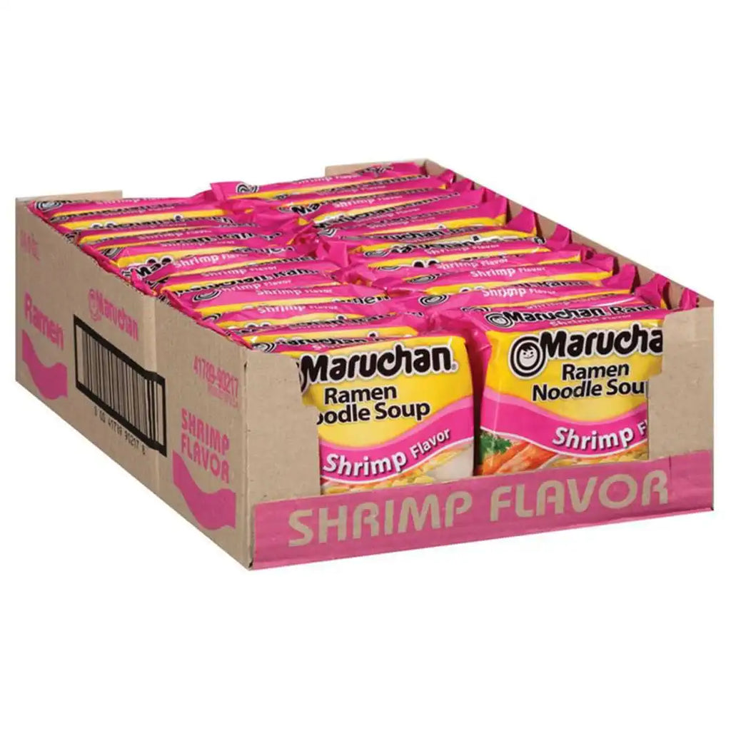 Maruchan Ramen Noodle Soup, Shrimp Flavor – Japanese-Style Instant Noodles, Quick & Easy Meal for Kids, Students & Busy Families – 3 Oz. (24 Pack)