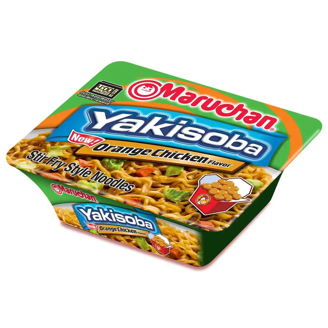 Maruchan Yakisoba, Orange Chicken Flavor – Stir-Fried Japanese Instant Ramen Noodles, High Protein Microwavable Meal – 4.23 Oz. (8 Pack)