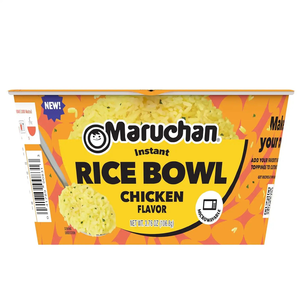 Maruchan Instant Rice Bowl, Chicken Flavor – Microwavable Quick & Easy Side Dish or Meal for Kids, Students and Busy Families – 3.76 Oz. (6 Pack)