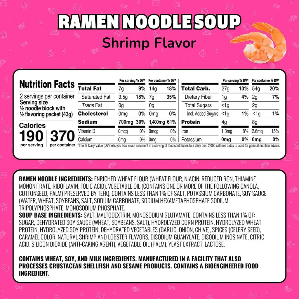 Maruchan Ramen Noodle Soup, Shrimp Flavor – Japanese-Style Instant Noodles, Quick & Easy Meal for Kids, Students & Busy Families – 3 Oz. (24 Pack)