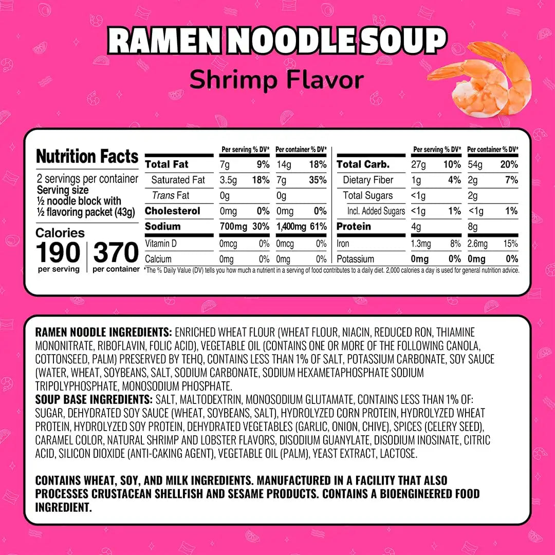 Maruchan Ramen Noodle Soup, Shrimp Flavor – Japanese-Style Instant Noodles, Quick & Easy Meal for Kids, Students & Busy Families – 3 Oz. (24 Pack)