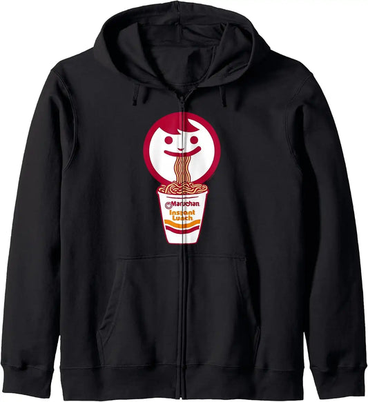 Maruchan Happy Face Eating Ramen Noodles Zip Hoodie