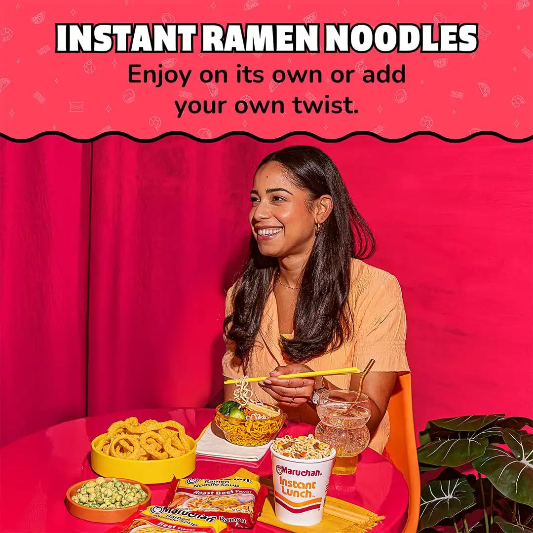 Maruchan Ramen Noodle Soup, Roast Beef Flavor – Japanese-Style Instant Noodles, Quick & Easy Meal for Kids, Students and Busy Families – 3 Oz. (24 Pack)