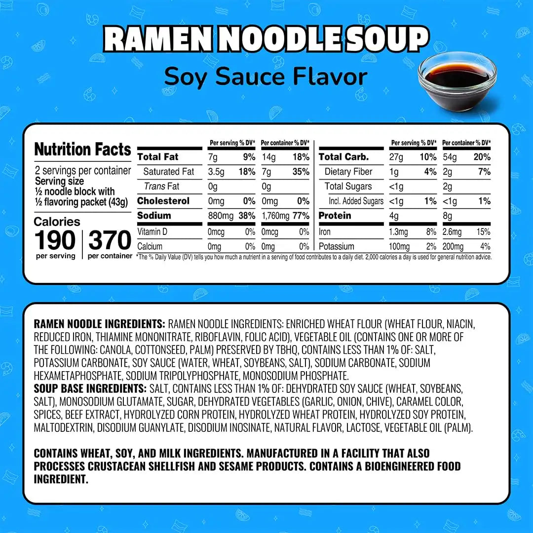 Maruchan Ramen Noodle Soup, Soy Sauce Flavor – Japanese-Style Instant Noodles, Quick & Easy Meal for Kids, Students & Busy Families – 3 Oz. (24 Pack)