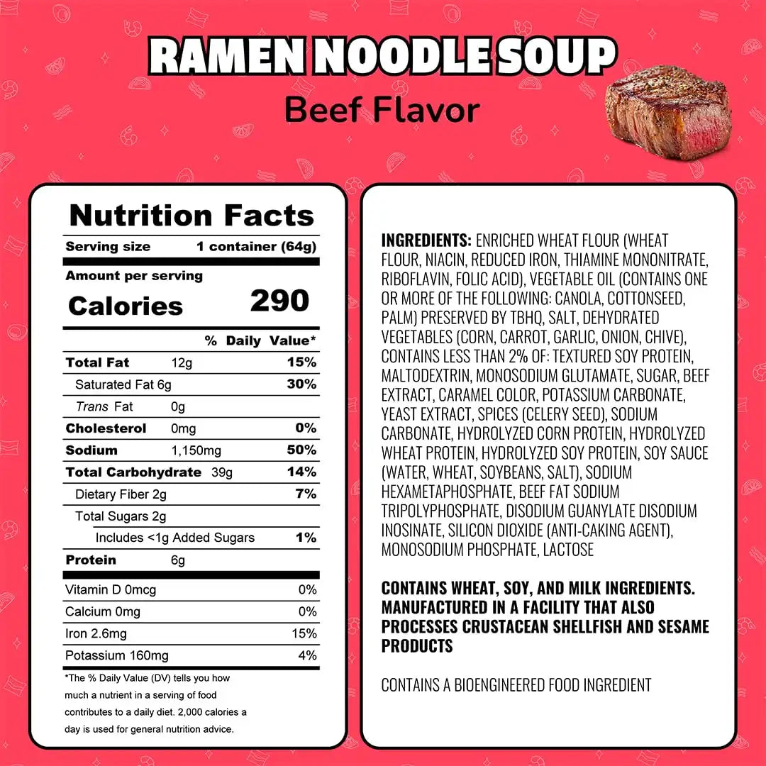 Maruchan Instant Lunch Ramen Noodles, Beef Flavor – Japanese-Style Instant Noodle Soup, Easy Meal Ready in 3 Minutes – 2.25 Oz. (12 Pack)