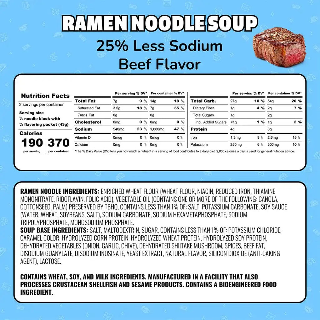 Maruchan Ramen Noodle Soup, Less Sodium Beef Flavor – Japanese-Style Instant Noodles, Quick & Easy Meal for Students & Busy Families – 3 Oz. (24 Pack)