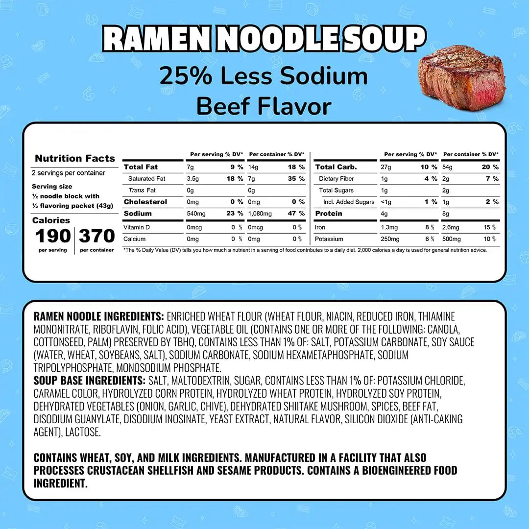 Maruchan Ramen Noodle Soup, Less Sodium Beef Flavor – Japanese-Style Instant Noodles, Quick & Easy Meal for Students & Busy Families – 3 Oz. (24 Pack)