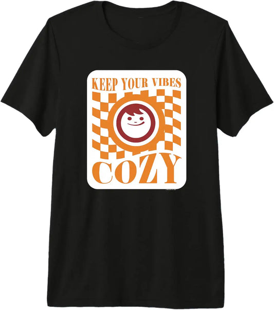 Maruchan Keep Your Vibes Cozy Checker Smiley Face Logo Premium Tri-blend T-Shirt