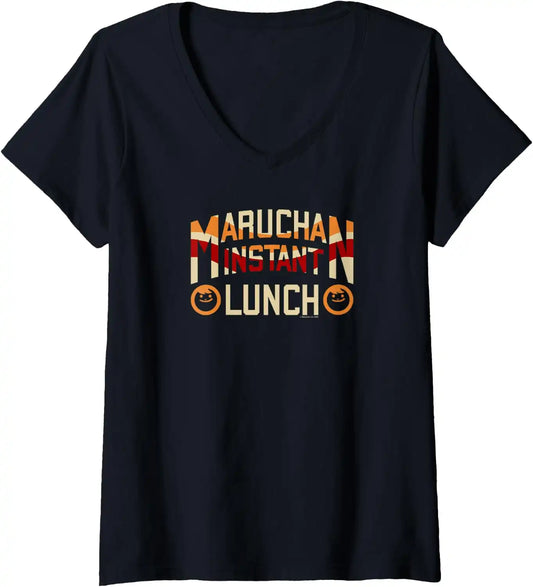 Maruchan Instant Lunch Varsity Style Font Logo V-Neck T-Shirt