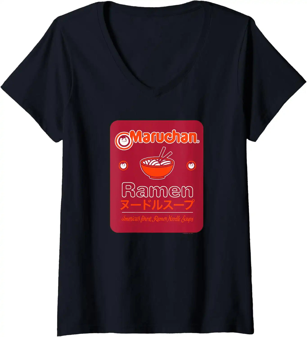 Maruchan Americans Finest Ramen Noodle Soup Card Logo V-Neck T-Shirt