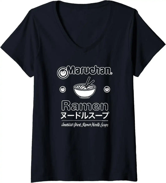 Womens Maruchan Katakana Americans Finest Ramen Noodle Soup V-Neck T-Shirt
