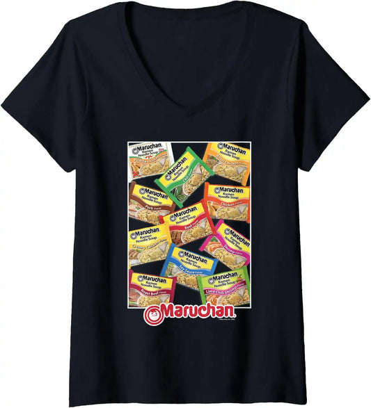 Womens Maruchan Ramen Noodle Flavor Profiles Poster V-Neck T-Shirt