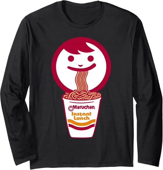 Maruchan Happy Face Eating Ramen Noodles Long Sleeve T-Shirt