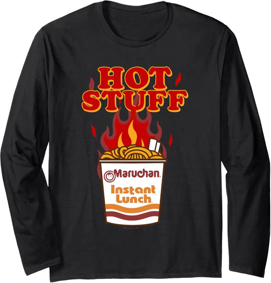 Maruchan Instant Lunch Hot Stuff Flaming Noodles Retro Shot Long Sleeve T-Shirt