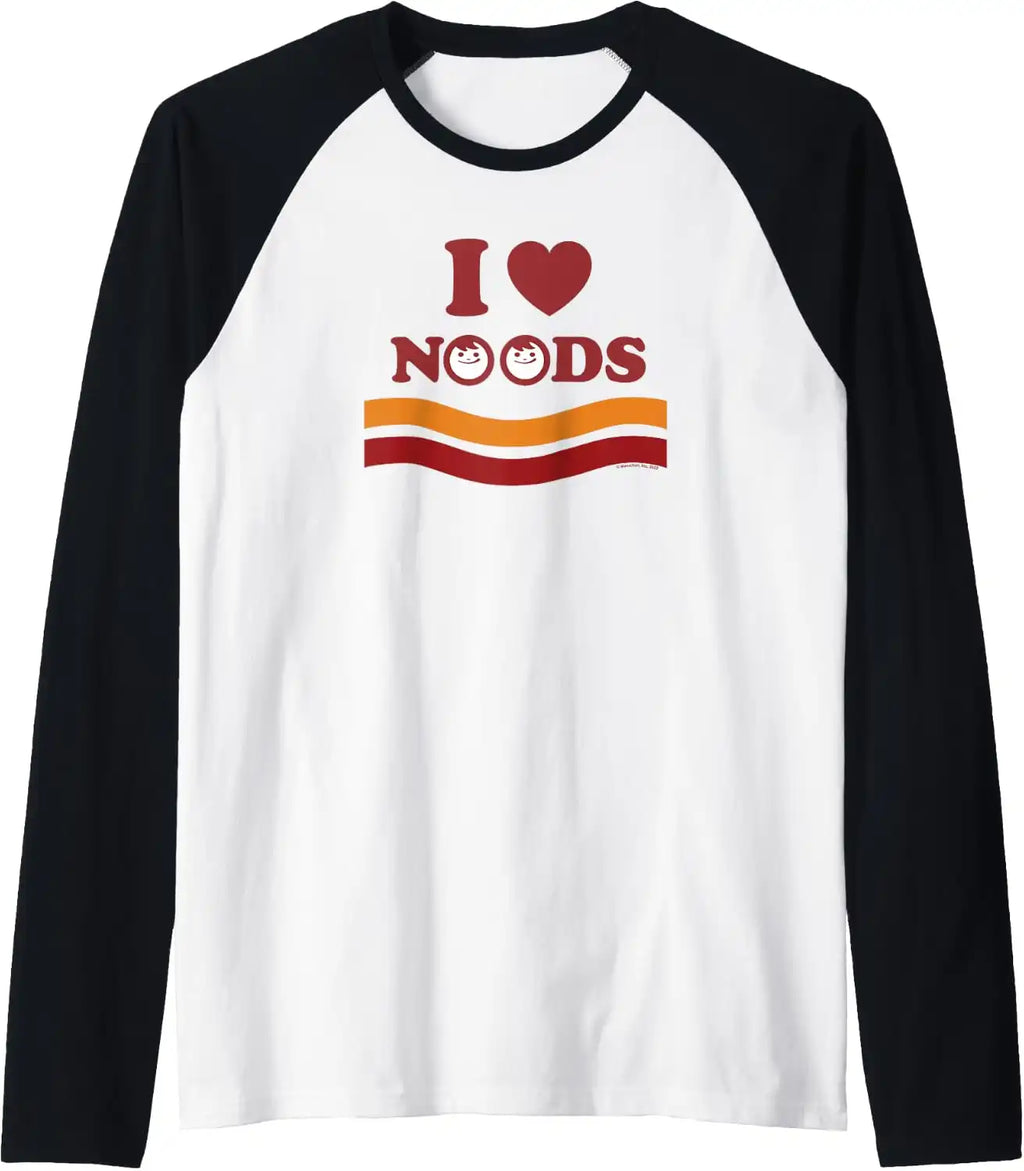 Maruchan I Heart Noods Humor Logo Raglan Baseball Tee