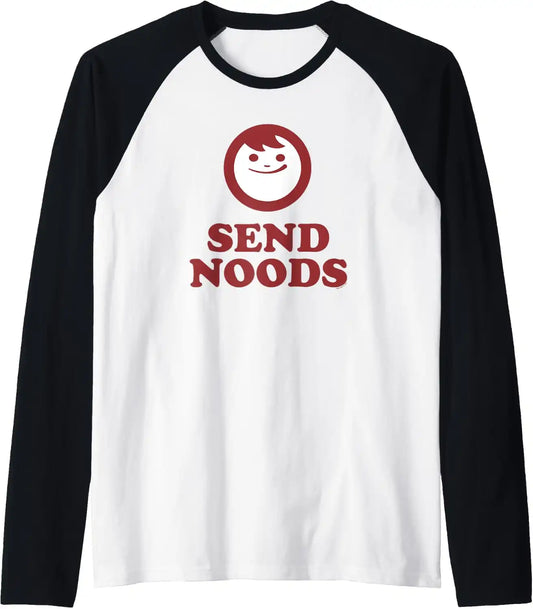 Maruchan Instant Lunch Send Noods Happy Face Logo Raglan Baseball Tee