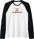 Maruchan Winking Anime Noodle Bowl Raglan Baseball Tee