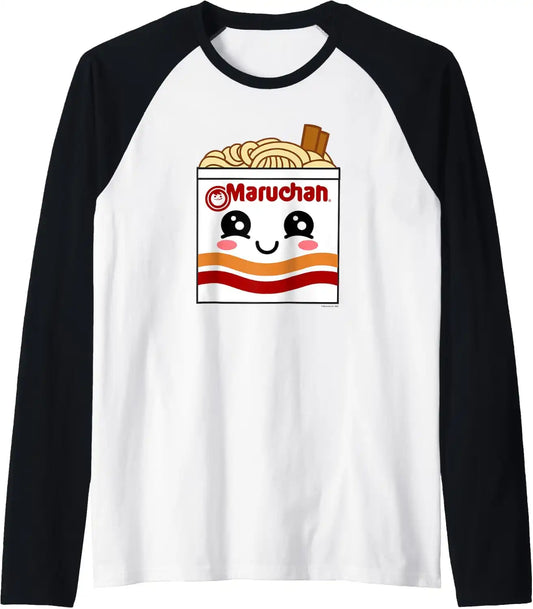 Maruchan Instant Lunch Kawaii Ramen Cup Logo Raglan Baseball Tee