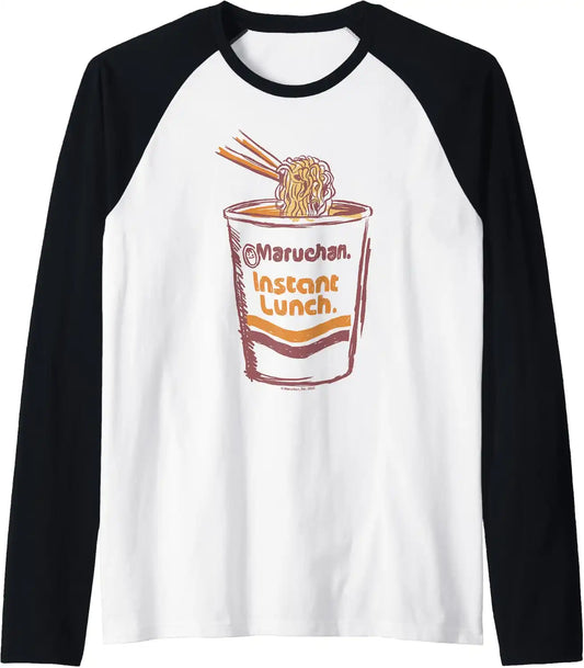 Maruchan Instant Lunch Ramen Cup Art Logo Raglan Baseball Tee