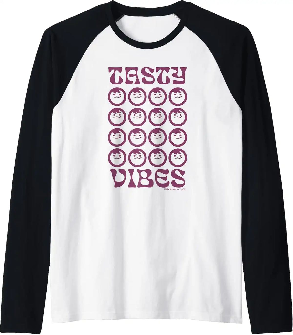 Maruchan Instant Lunch Groovy Tasty Vibes Grid Logo Raglan Baseball Tee