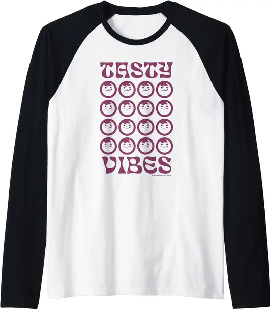 Maruchan Instant Lunch Groovy Tasty Vibes Grid Logo Raglan Baseball Tee