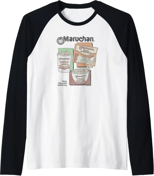 Maruchan Instant Lunch Different Presentations Panel Art Raglan Baseball Tee