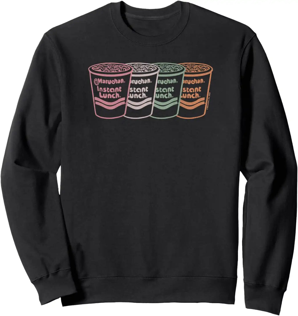Maruchan Instant Lunch Multi Cups Colorful Line Art Sweatshirt