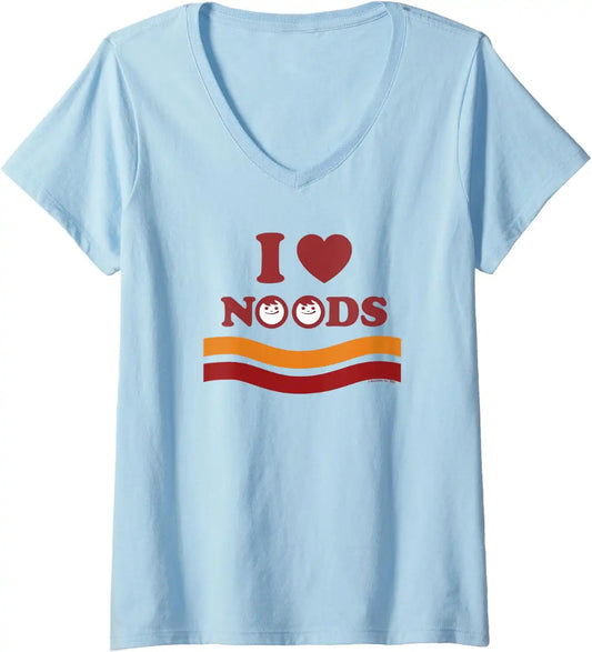 Maruchan I Heart Noods Humor Logo V-Neck T-Shirt