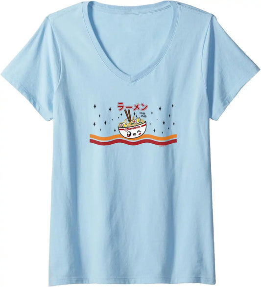 Maruchan Winking Anime Noodle Bowl V-Neck T-Shirt