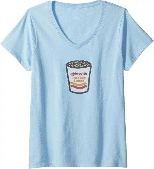 Womens Maruchan Instant Lunch Ramen Noodle Doodle V-Neck T-Shirt