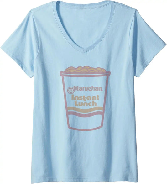 Maruchan Instant Lunch Ramen Cup Distressed Logo V-Neck T-Shirt