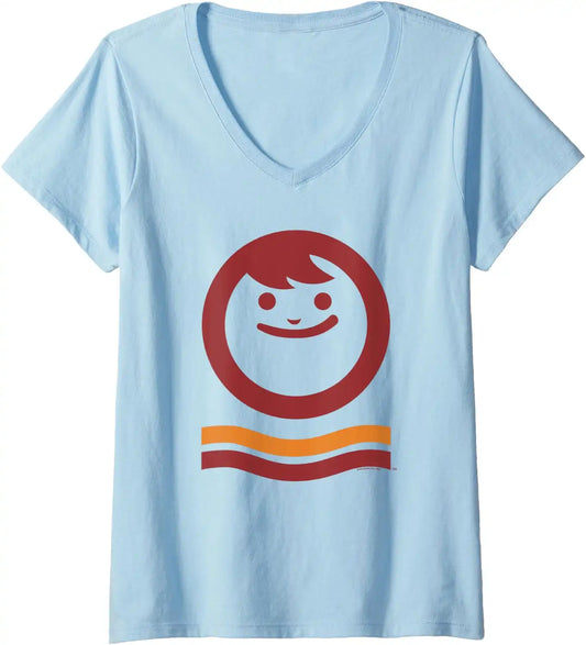 Maruchan Happy Face With Waves Logo V-Neck T-Shirt