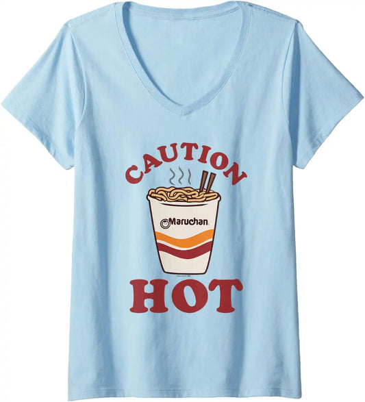 Maruchan Caution Hot Steaming Noodle Cup V-Neck T-Shirt