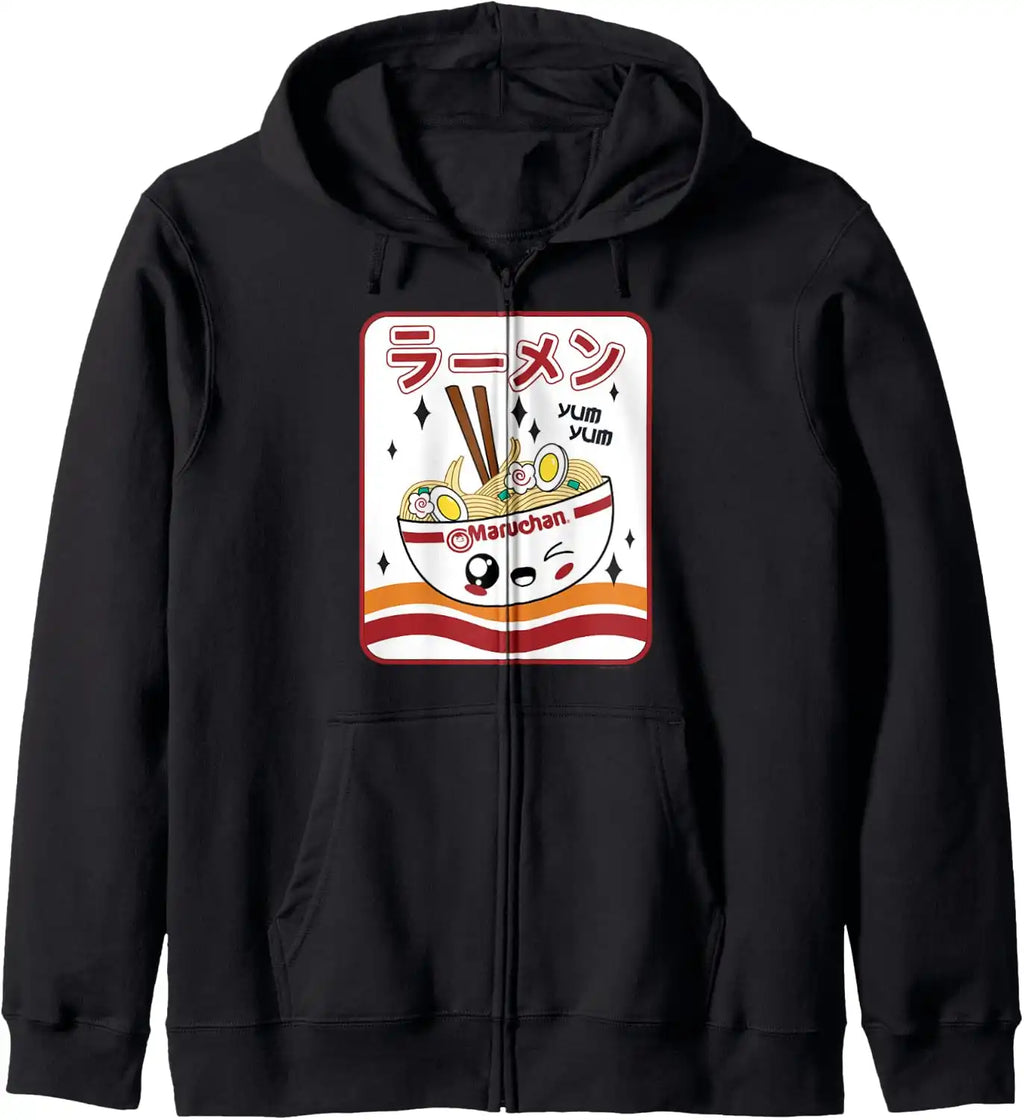 Maruchan Instant Lunch Kawaii Katakana Ramen Bowl Portrait Zip Hoodie