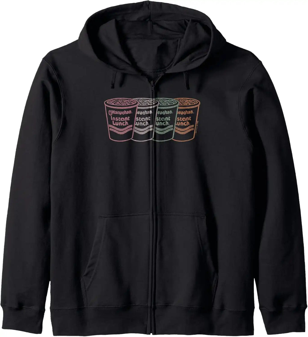 Maruchan Instant Lunch Multi Cups Colorful Line Art Zip Hoodie