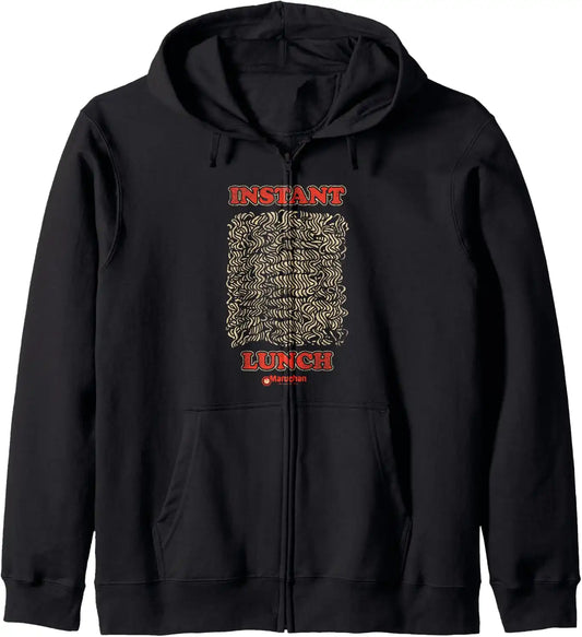 Maruchan Instant Lunch Uncooked Pasta Distressed Portrait Zip Hoodie