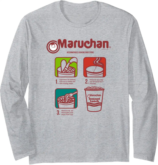 Maruchan Recommended Cooking Directions Symbols Long Sleeve T-Shirt