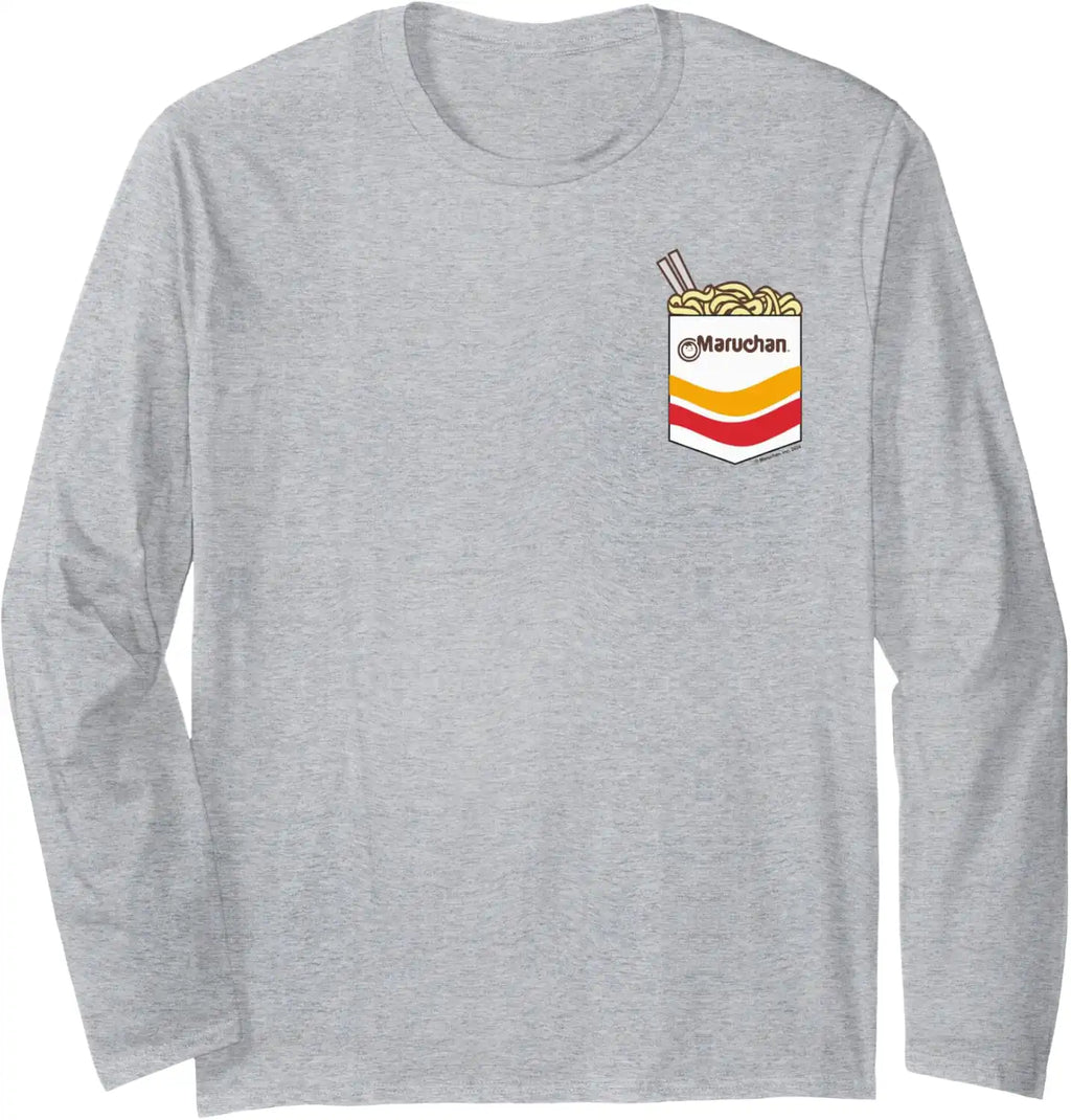 Maruchan Instant Noodles Faux Pocket Logo Long Sleeve T-Shirt