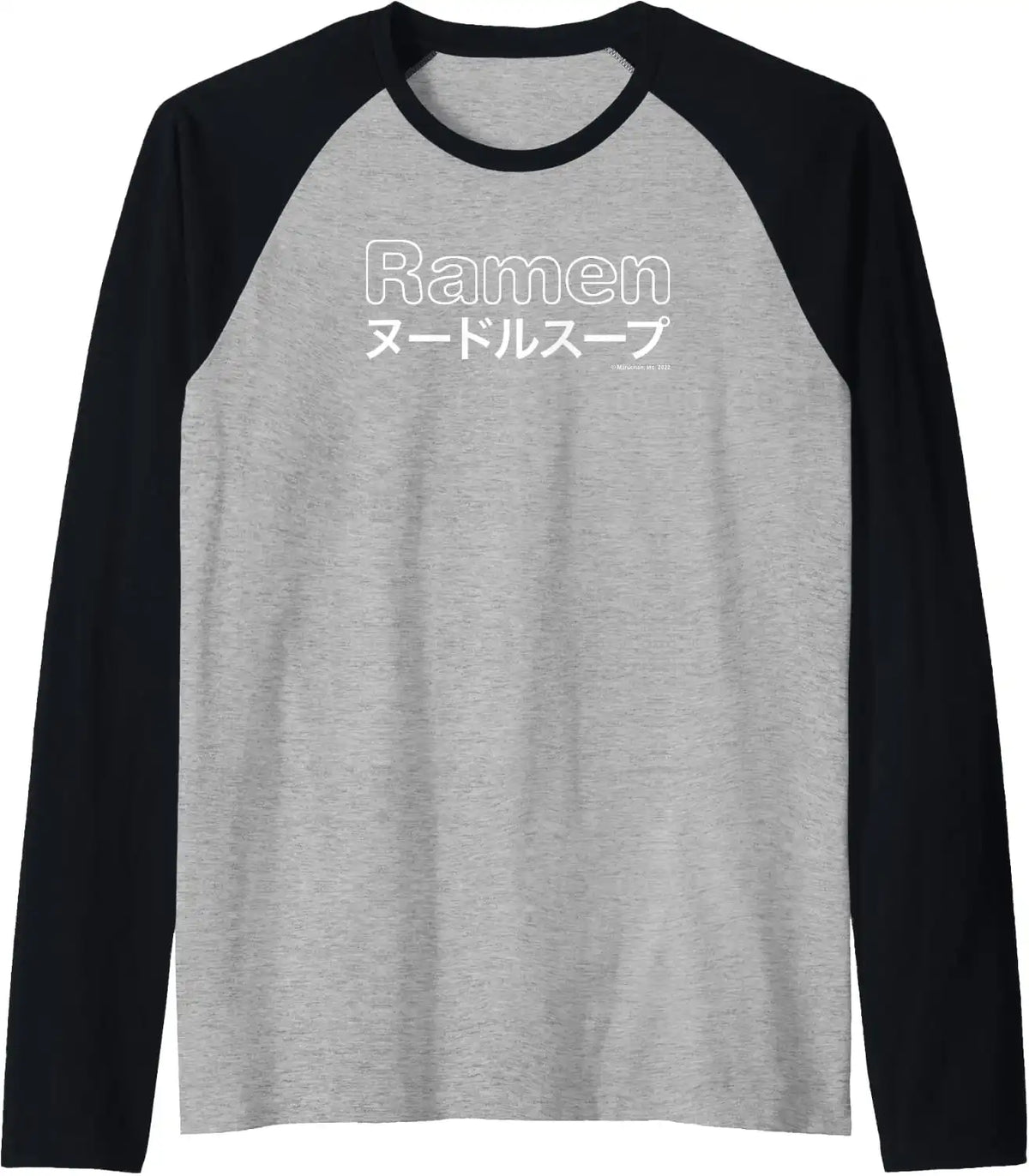 Maruchan Japanese Ramen Katakana Logo Raglan Baseball Tee