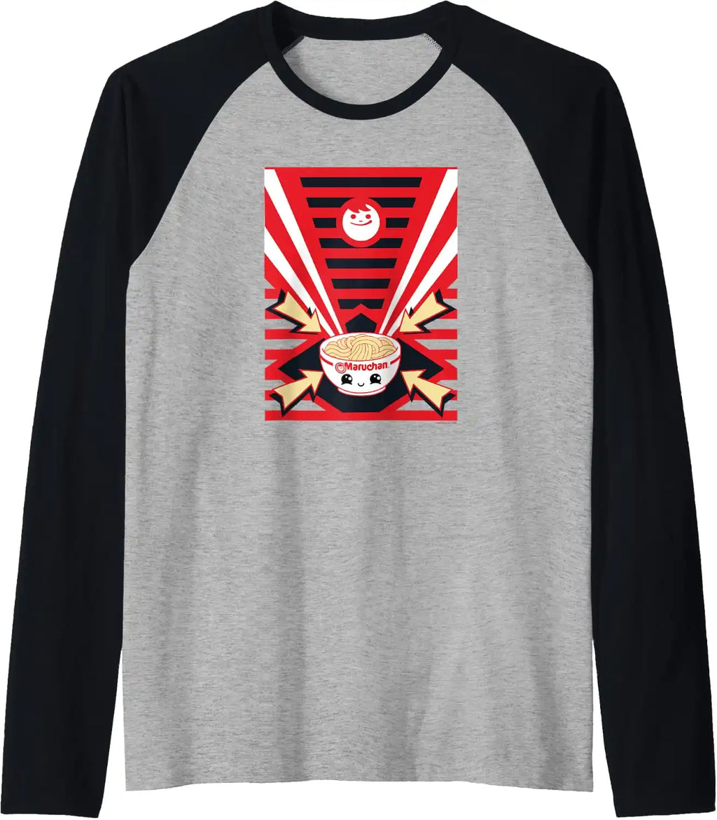 Maruchan Instant Lunch Super Cute Ramen Bowl Poster Raglan Baseball Tee