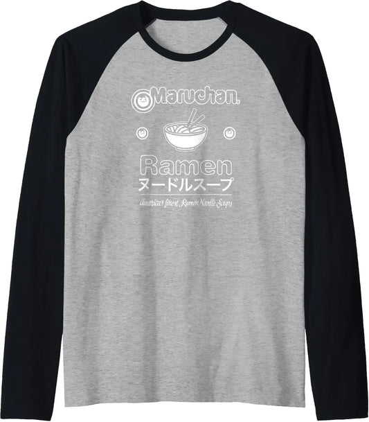 Maruchan Katakana Americans Finest Ramen Noodle Soup Raglan Baseball Tee
