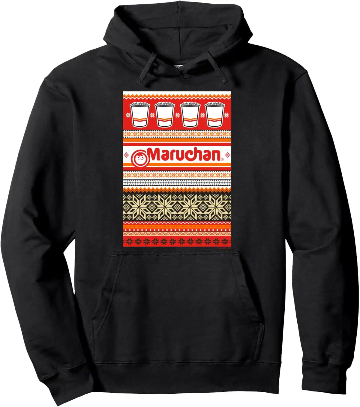 Maruchan Christmas Instant Lunch Ugly Sweater Style Pullover Hoodie