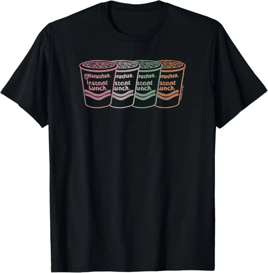 Maruchan Instant Lunch Multi Cups Colorful Line Art T-Shirt