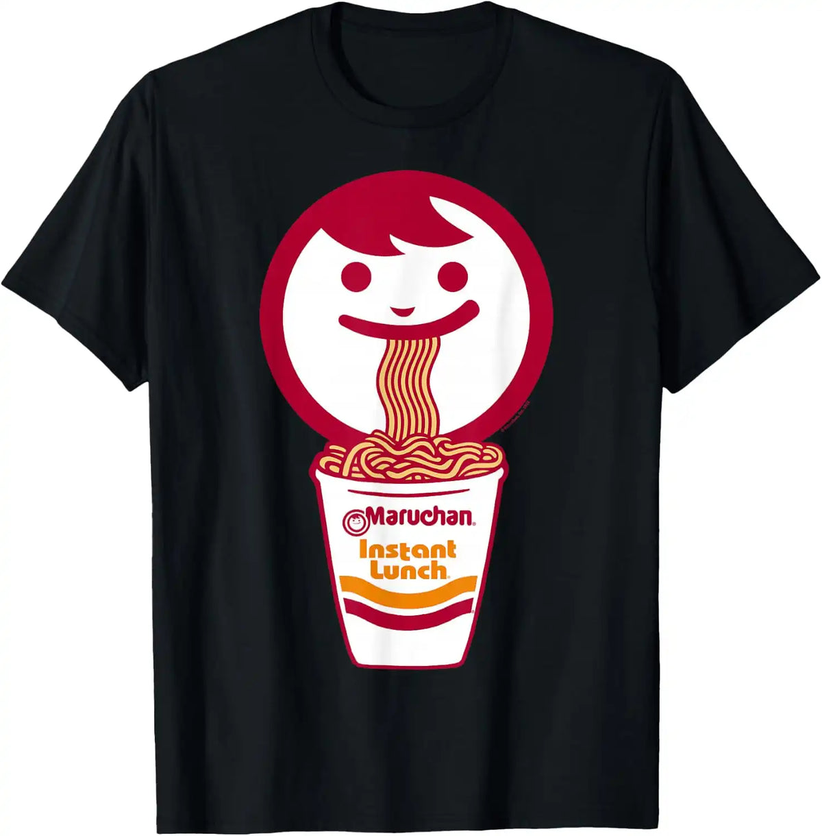 Maruchan Happy Face Eating Ramen Noodles T-Shirt Small