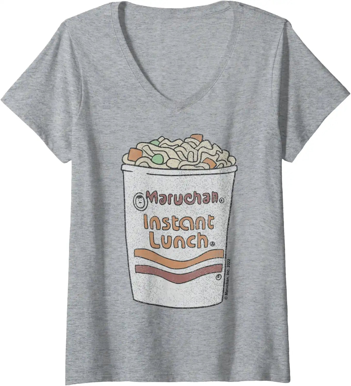 Women's Maruchan Instant Lunch Ramen Cup Drawing Logo V-Neck T-Shirt