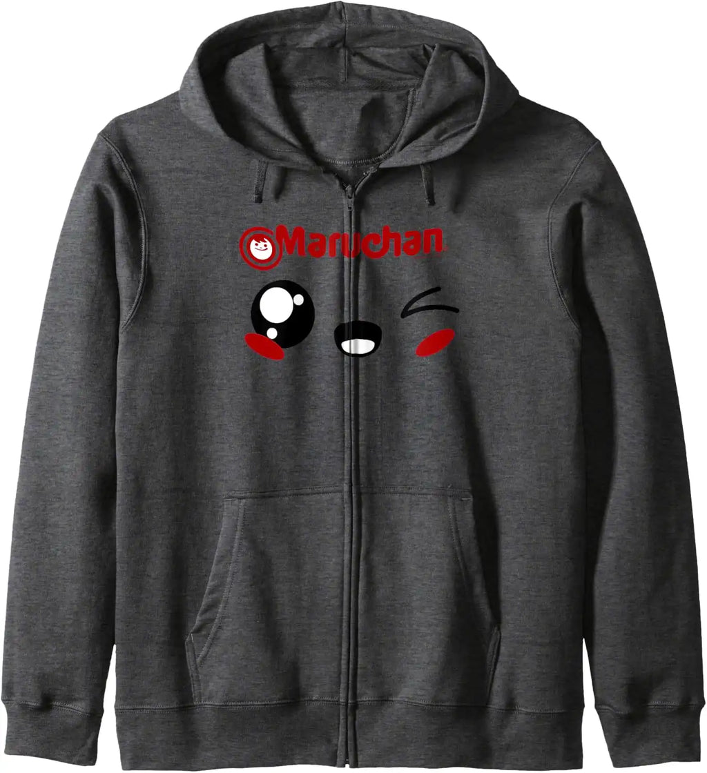 Maruchan Cute Winking Happy Face Zip Hoodie