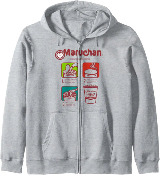 Maruchan Recommended Cooking Directions Symbols Zip Hoodie