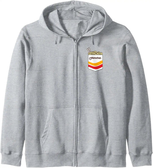 Maruchan Instant Noodles Faux Pocket Logo Zip Hoodie